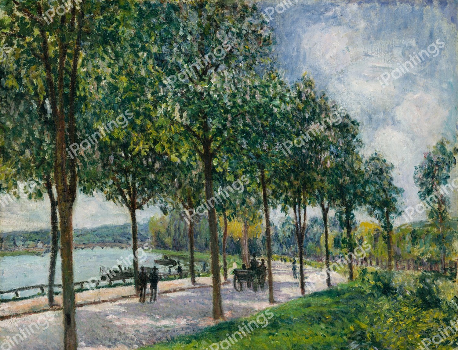 Allee of Chestnut Trees. The painting by Alfred Sisley