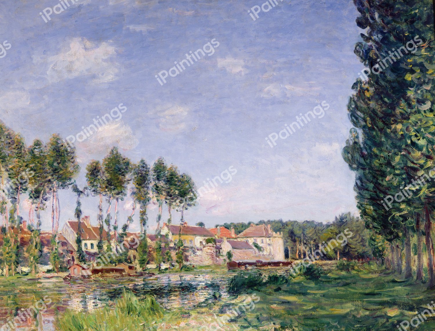 Banks of the Loing, Moret. The painting by Alfred Sisley
