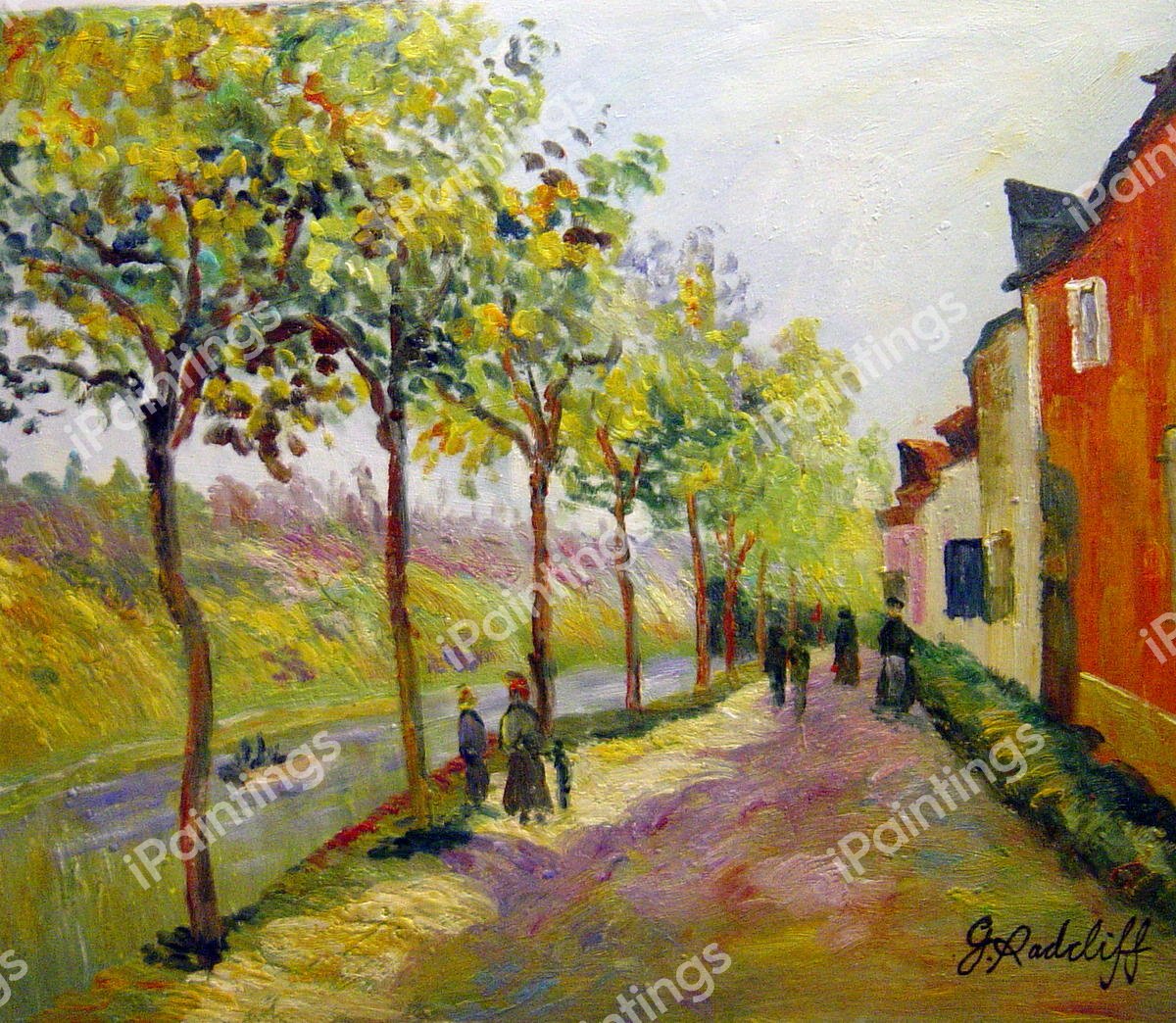 June Morning In Saint-Mammes. The painting by Alfred Sisley