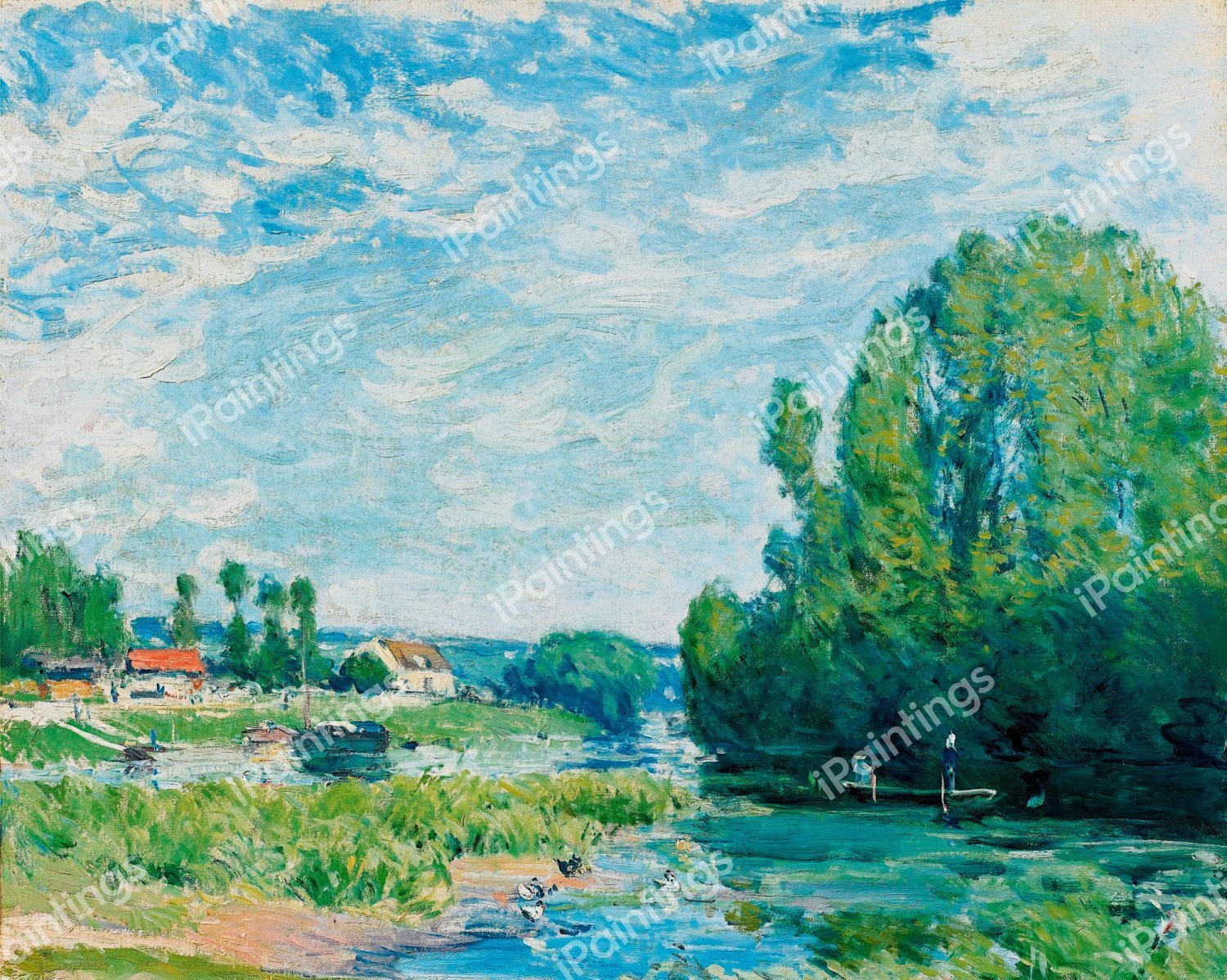 La Mare aux Canards. The painting by Alfred Sisley