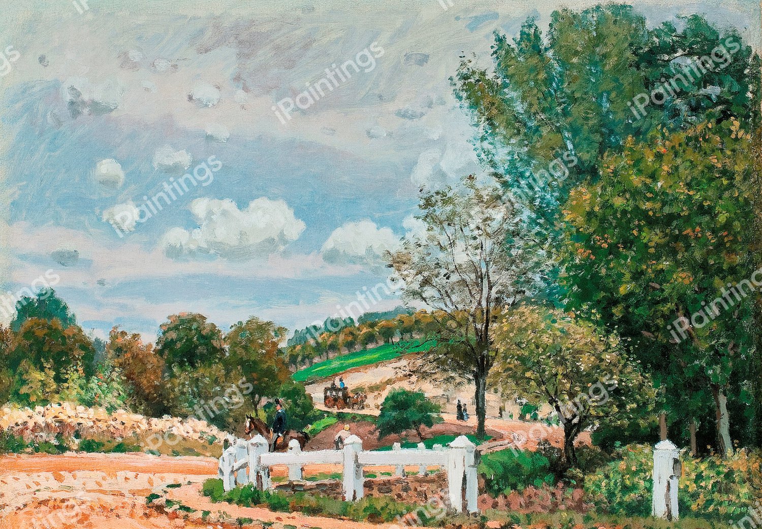 La Route de Verrieres. The painting by Alfred Sisley