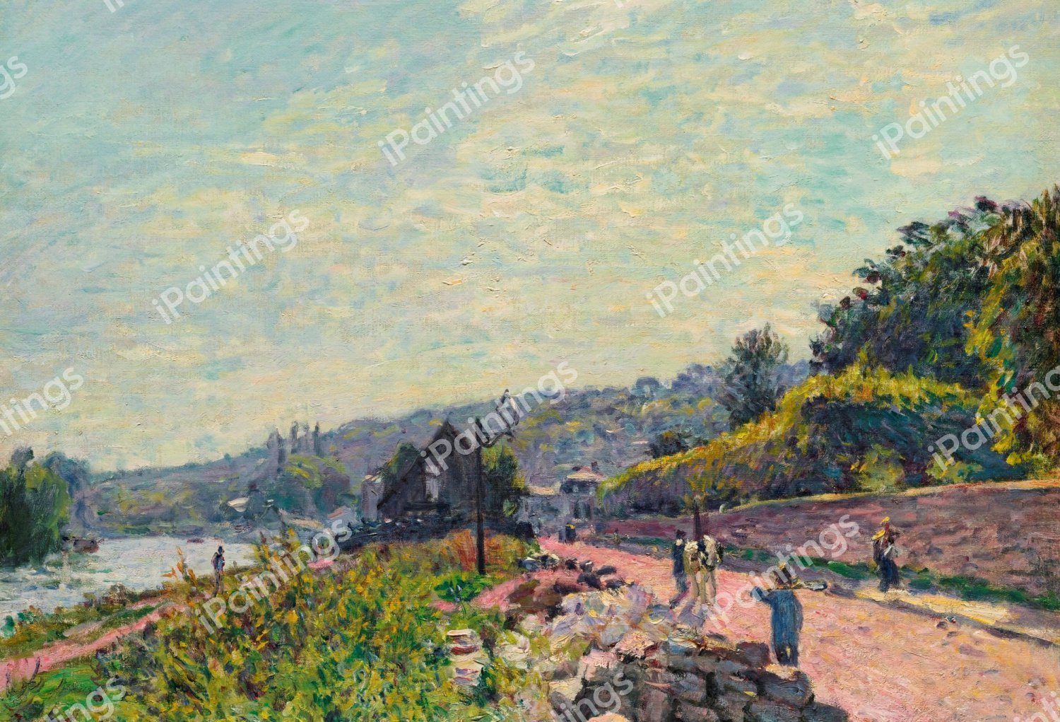 La Seine au Bas-Meudon. The painting by Alfred Sisley