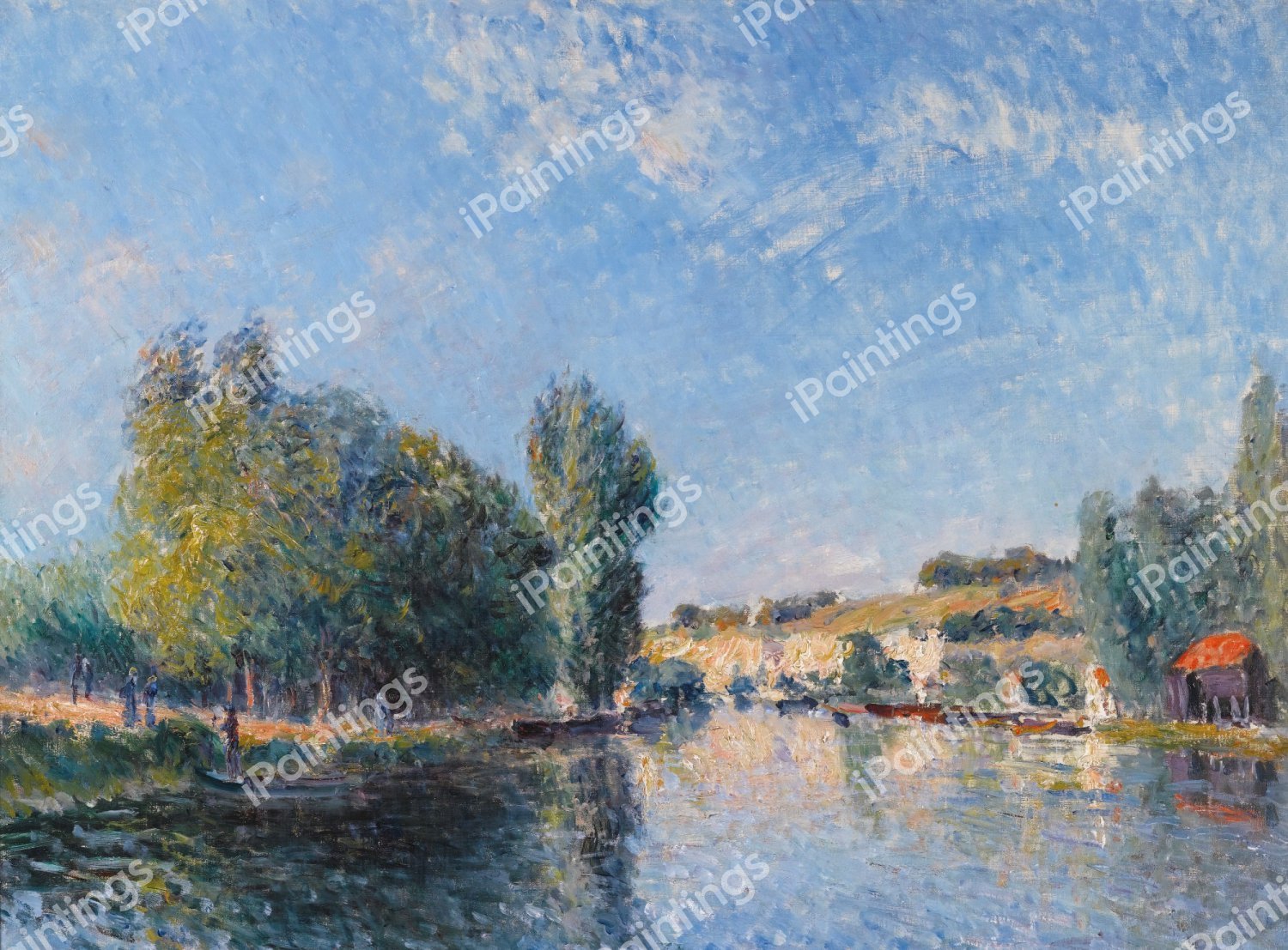 Le Loing a Moret. The painting by Alfred Sisley