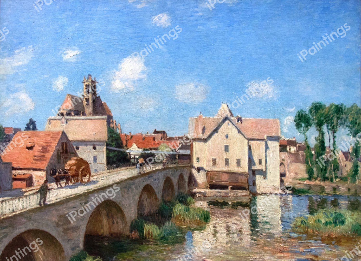 Le Pont de Moret. The painting by Alfred Sisley