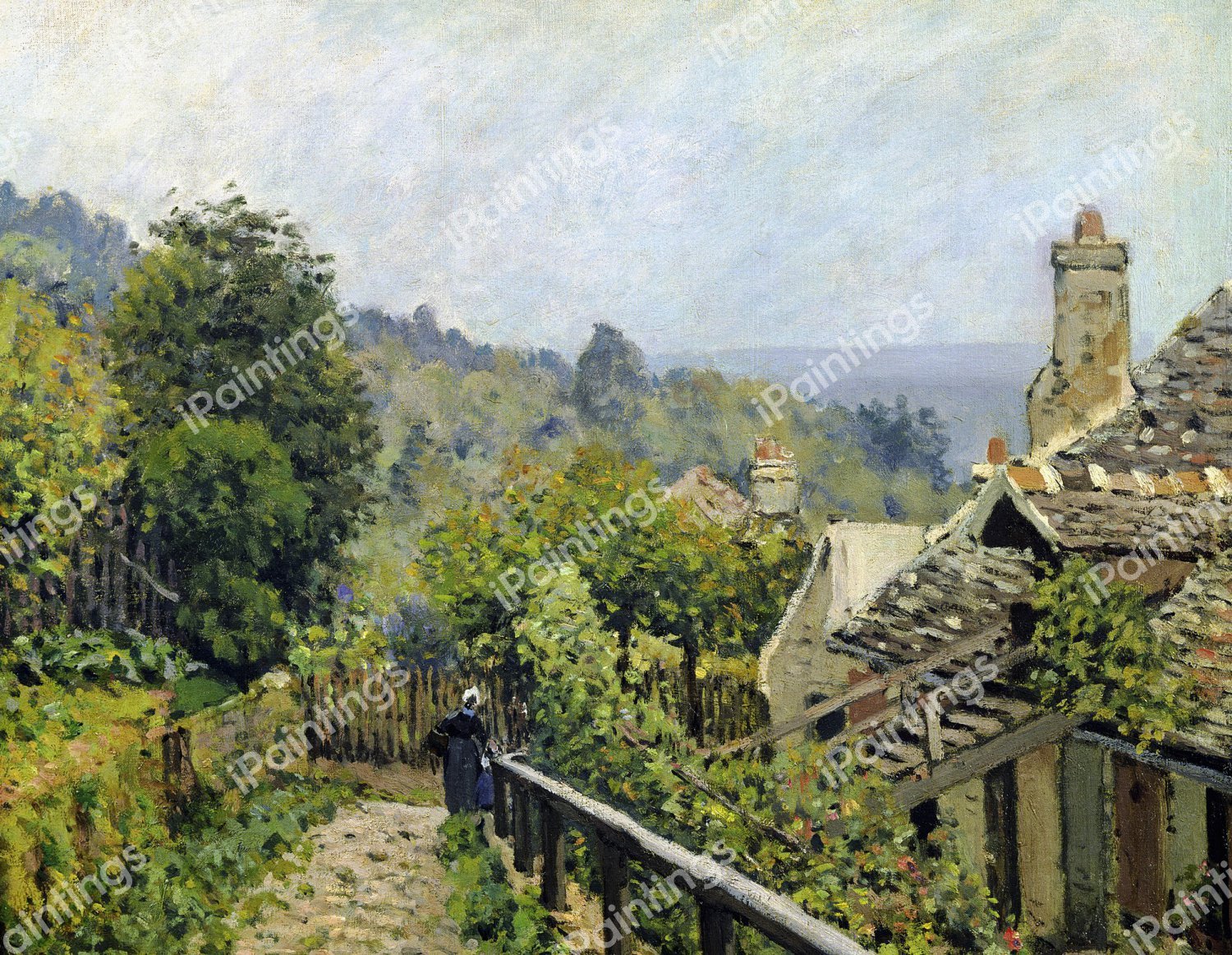 Louveciennes or The Heights at Marly. The painting by Alfred Sisley