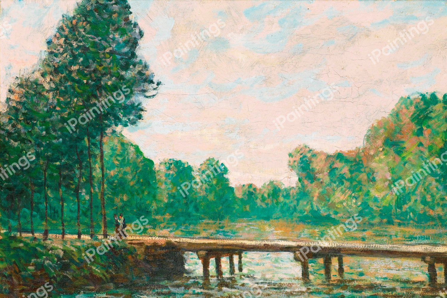 Petit Pont Sur L'Orvanne. The painting by Alfred Sisley