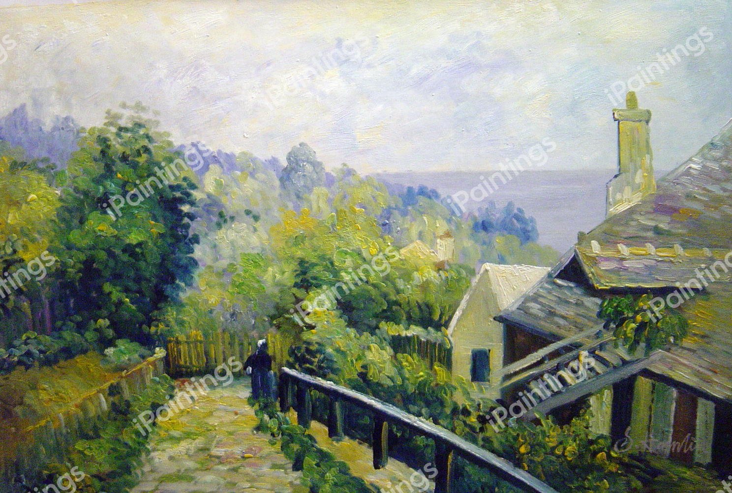 The Heights At Marly. The painting by Alfred Sisley