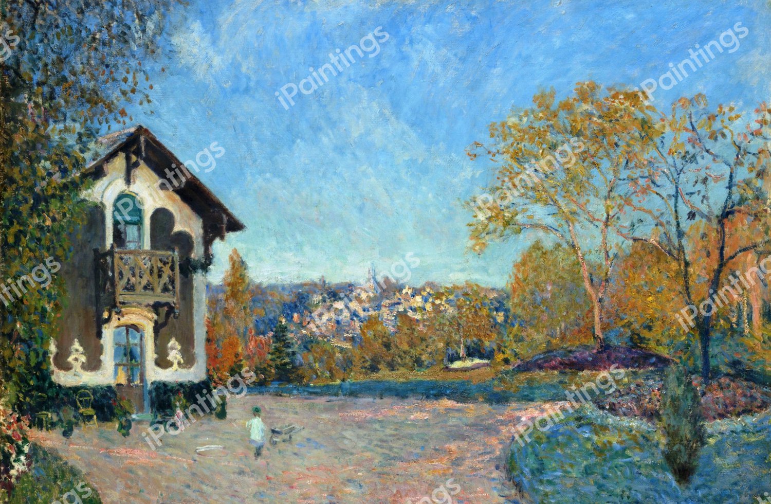 View of Marly-le-Roi from Coeur-Volant. The painting by Alfred Sisley