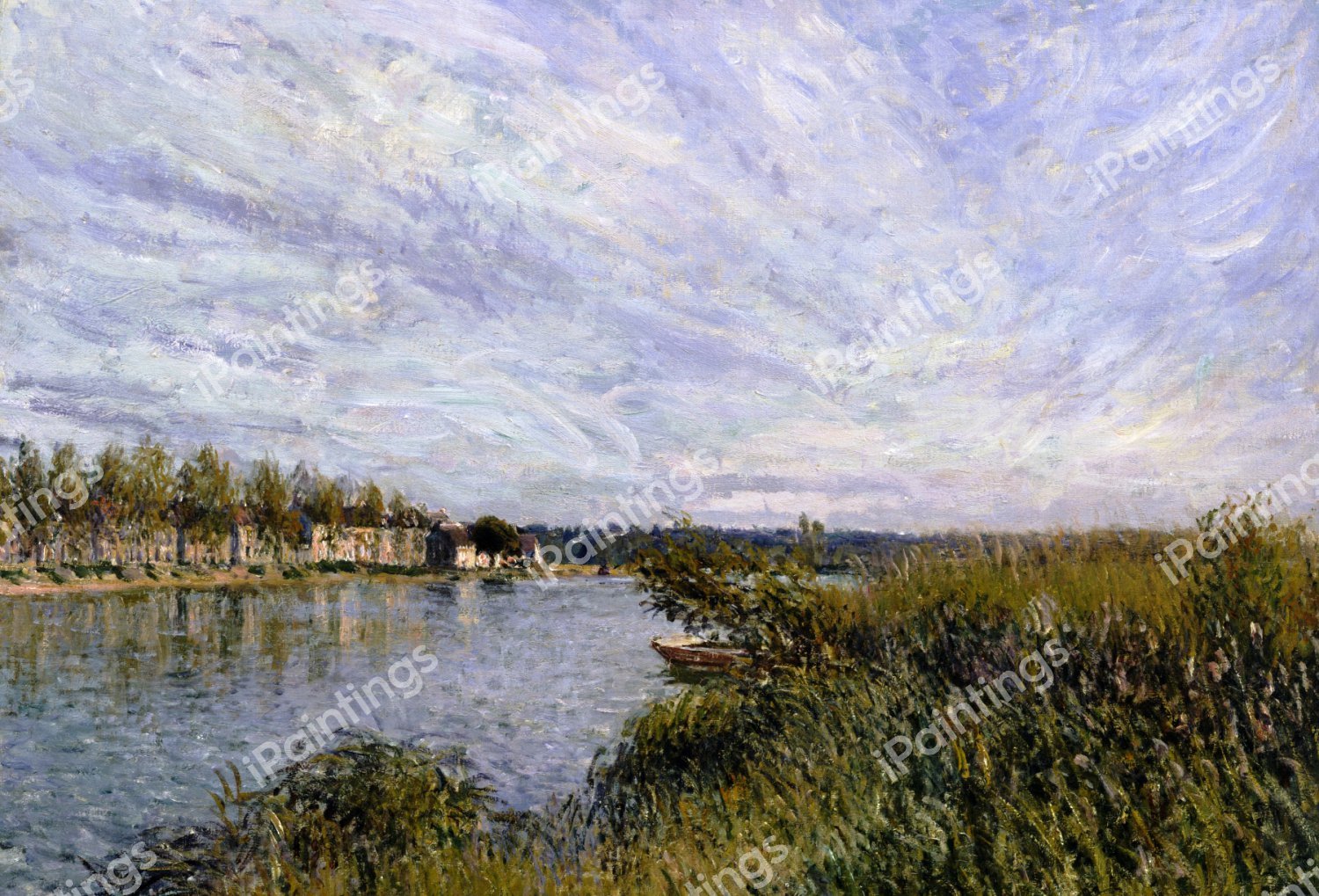 View of Saint-Mammes. The painting by Alfred Sisley