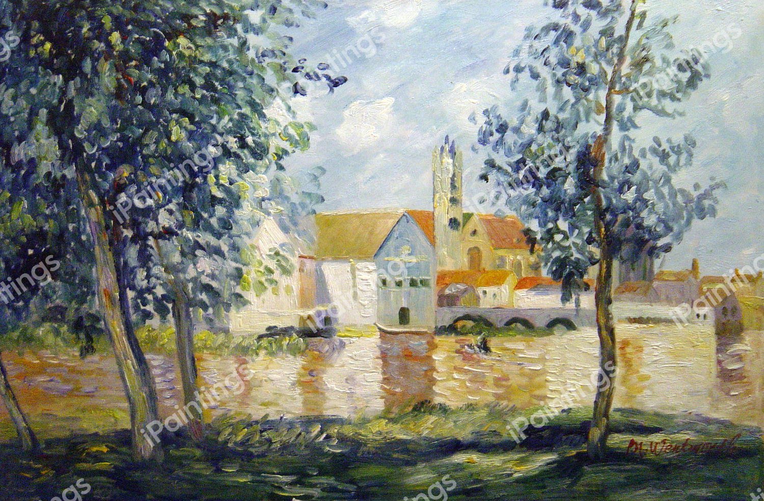 Villeneuve-la-Garenne. The painting by Alfred Sisley
