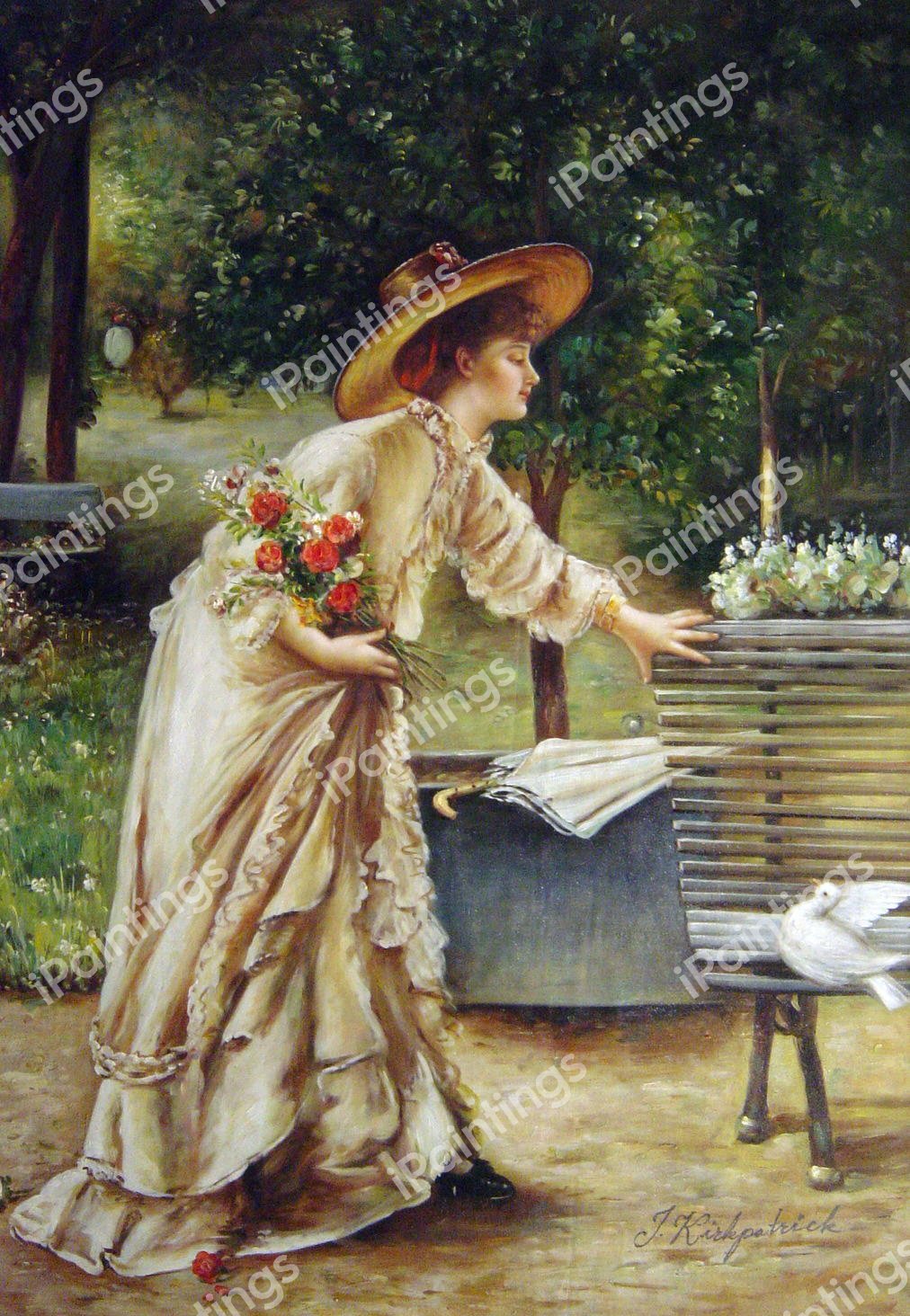 Afternoon In The Park. The painting by Alfred Stevens