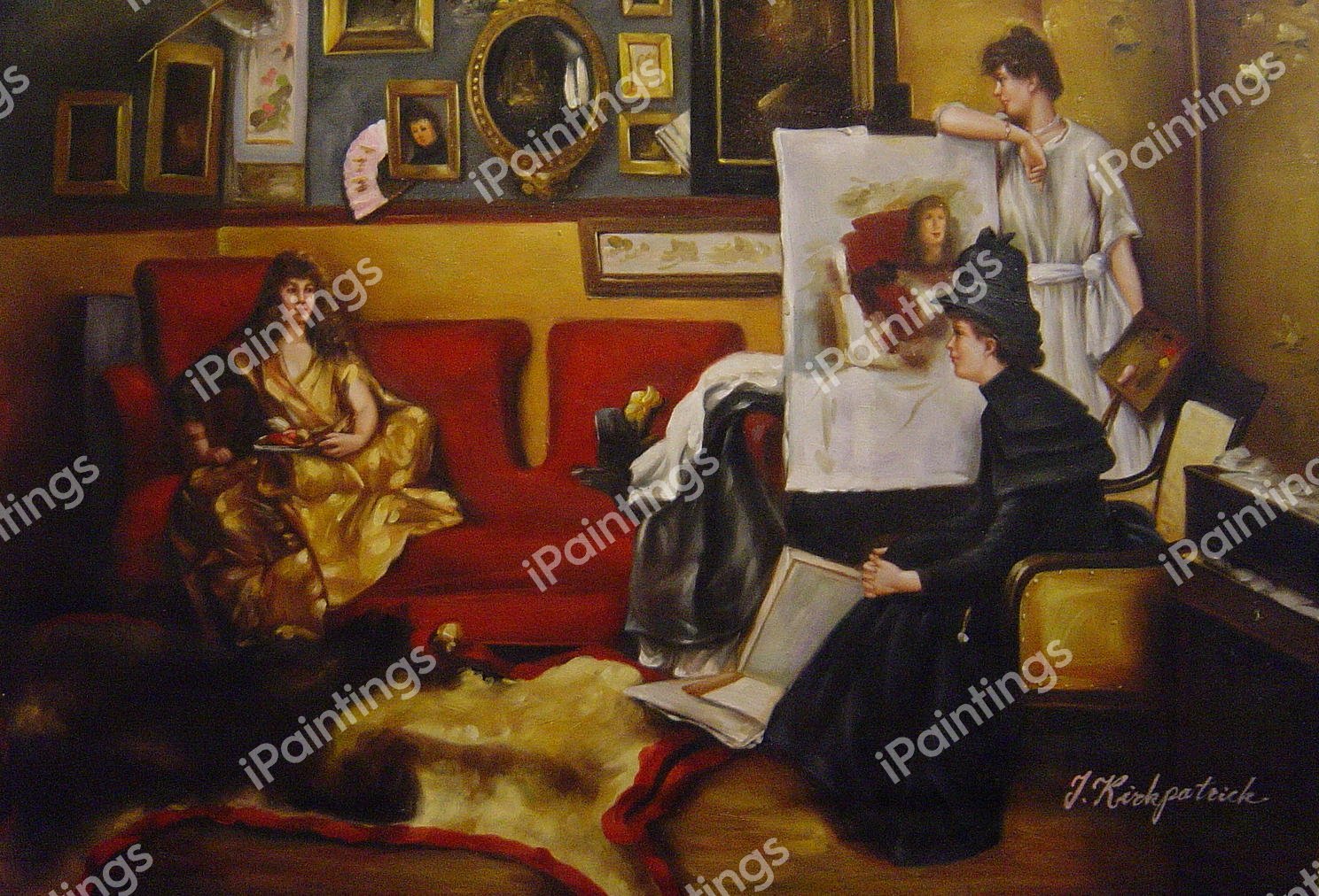 In The Studio. The painting by Alfred Stevens