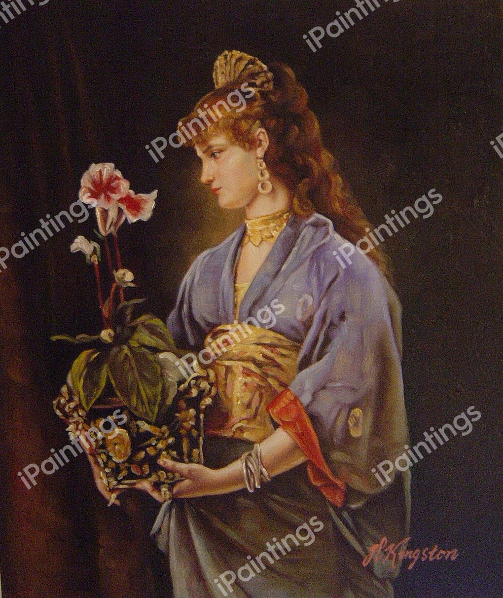 Portrait Of A Woman. The painting by Alfred Stevens