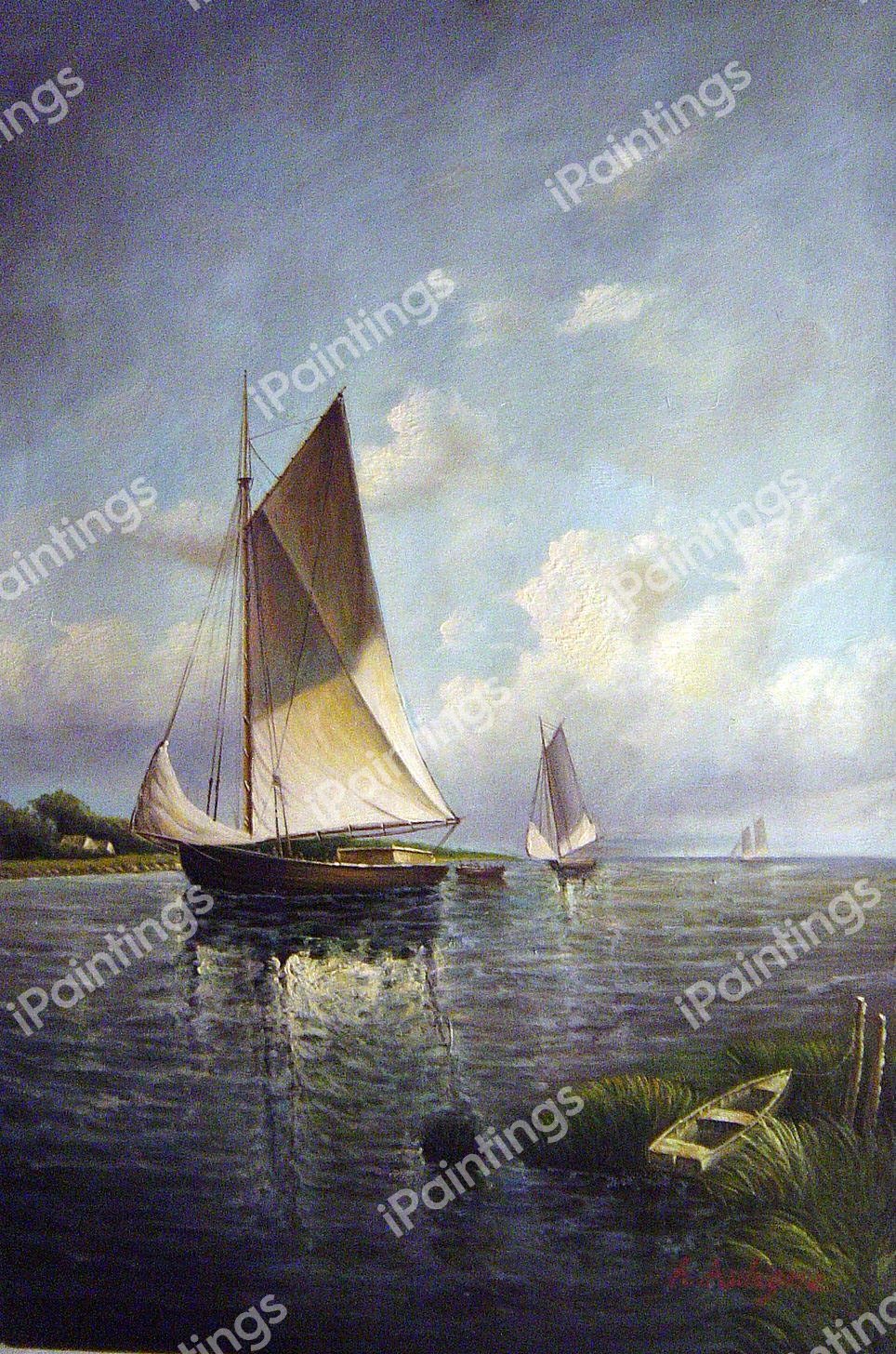 At Blue Point, Long Island. The painting by Alfred Thompson Bricher