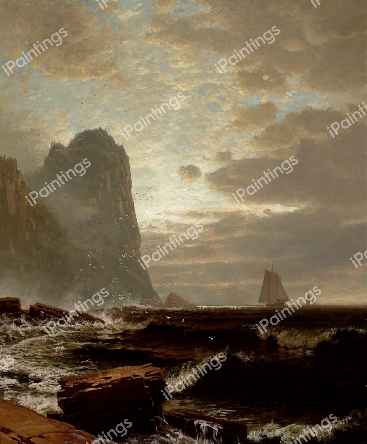 At the South Head, Grand Manan. The painting by Alfred Thompson Bricher