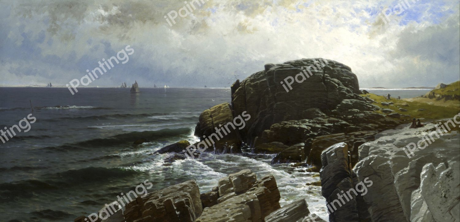 Castle Rock, Marblehead. The painting by Alfred Thompson Bricher