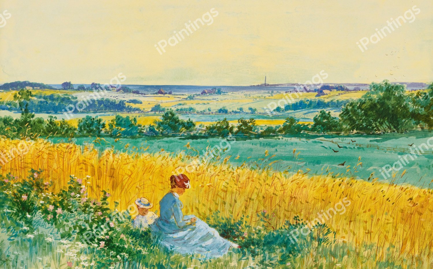 Summertime. The painting by Alfred Thompson Bricher