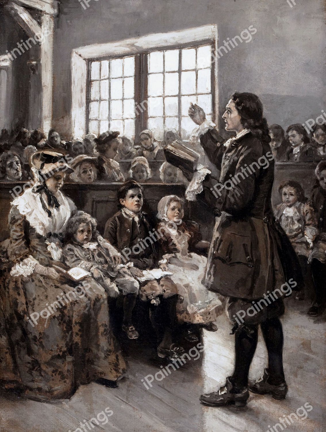 John Wesley Teaching His Sunday School. The painting by Alice Barber Stephens