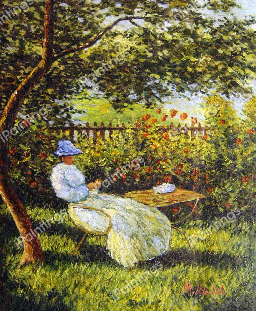 Alice Hoschede In The Garden Painting by Claude