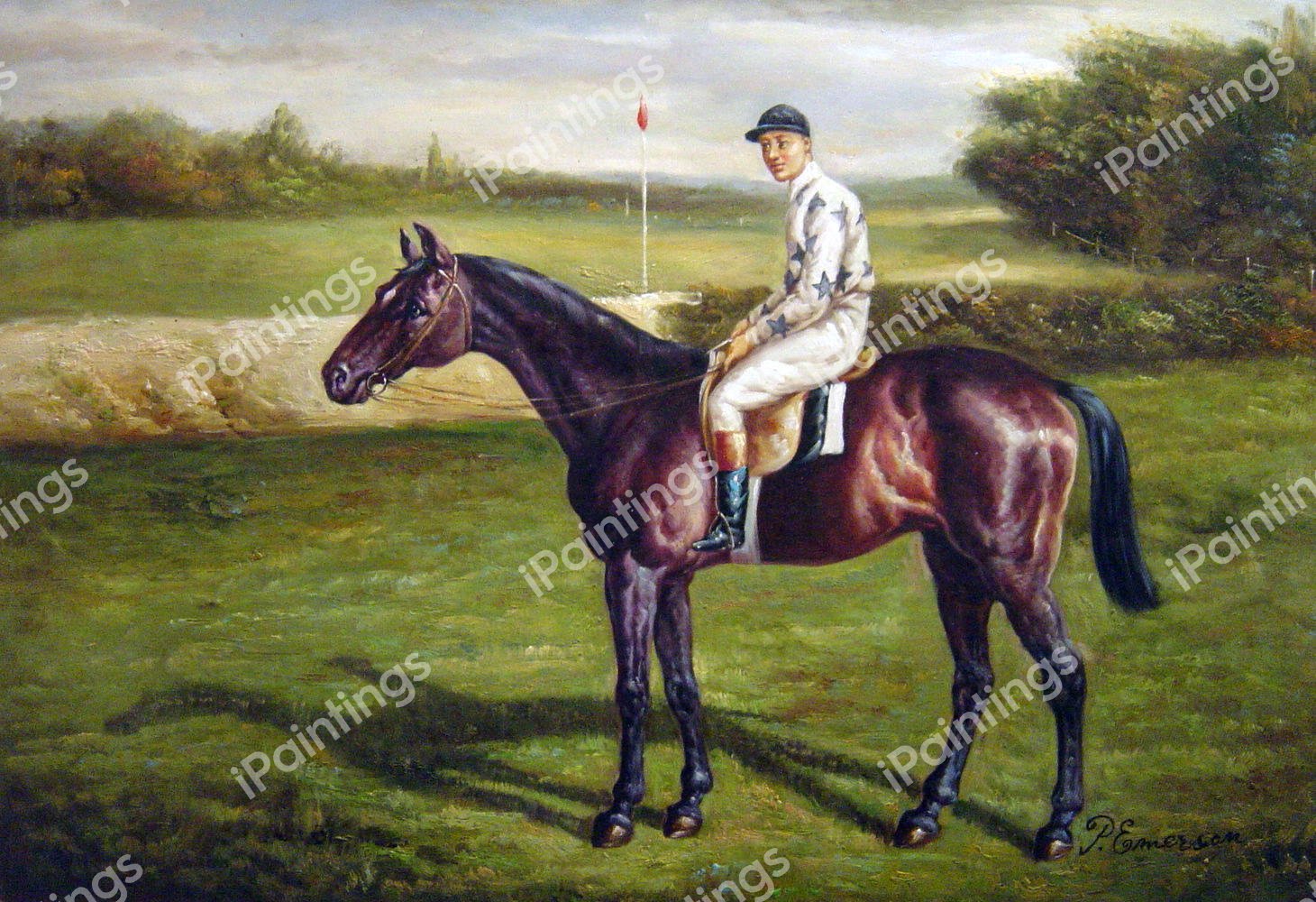Bay Racehorse. The painting by Allen Culpeper Sealy