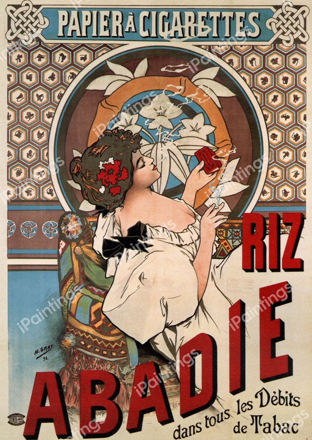 Papier a Cigarettes, 1896. The painting by Alphonse Mucha