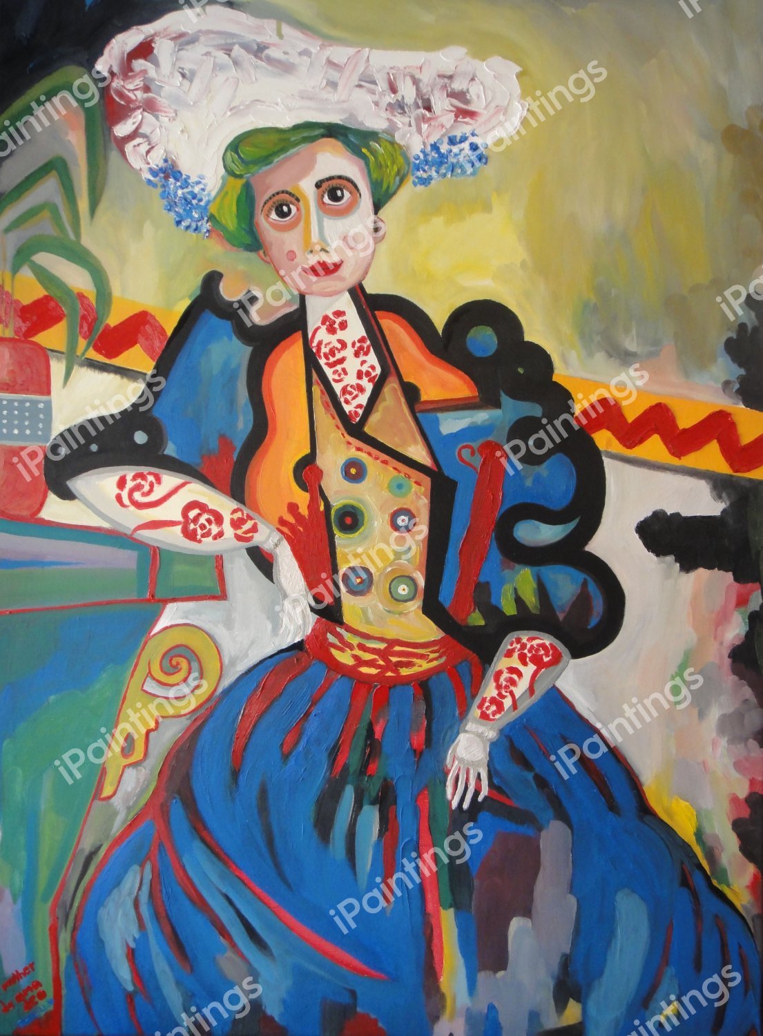 Amadeo's Wife. The painting by Amadeu De Sousa Cardoso