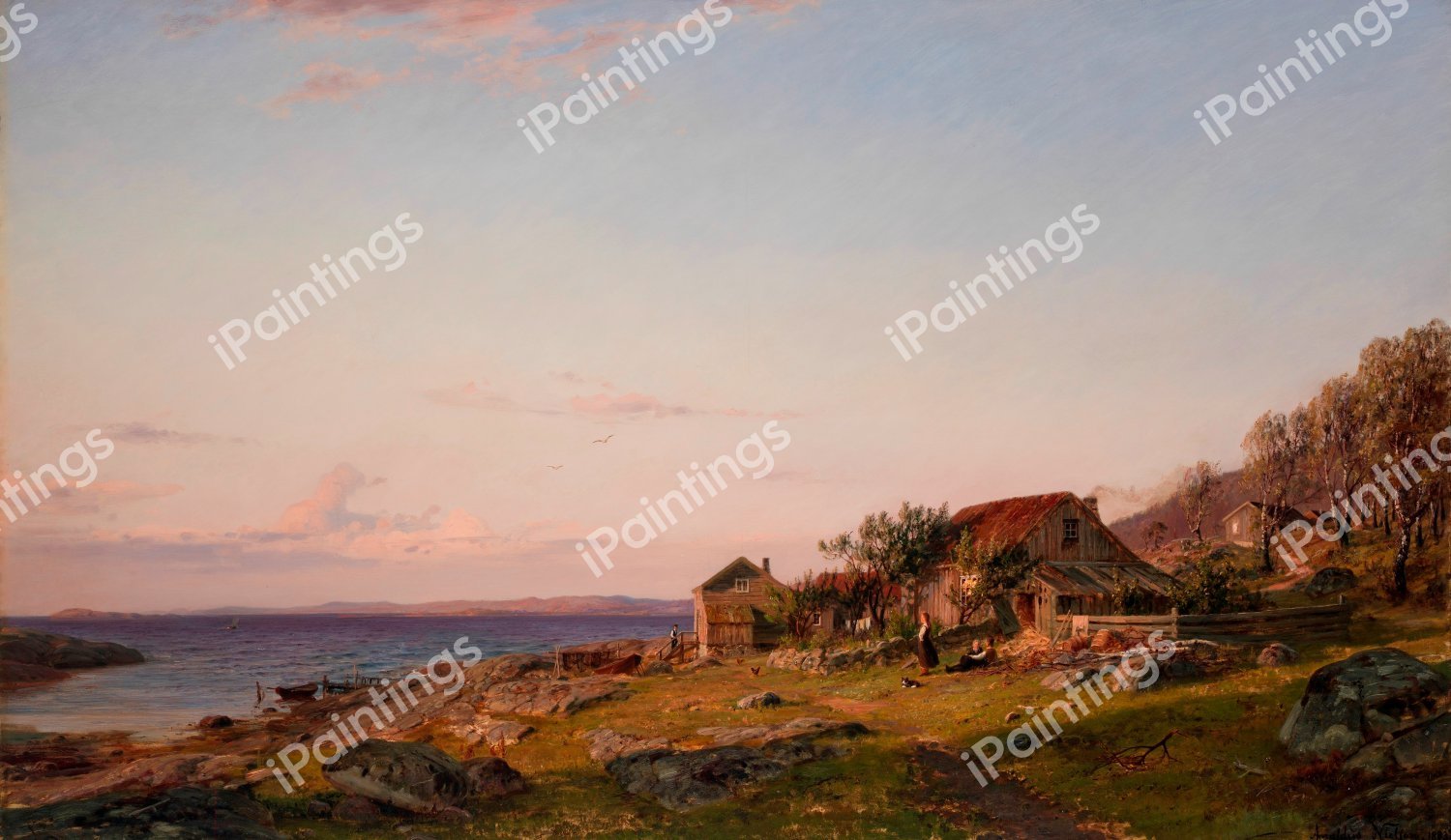 Evening Mood, 1883. The painting by Amaldus Clarin Nielsen