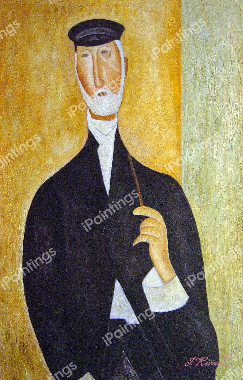 Man With A Pipe. The painting by Amedeo Modigliani