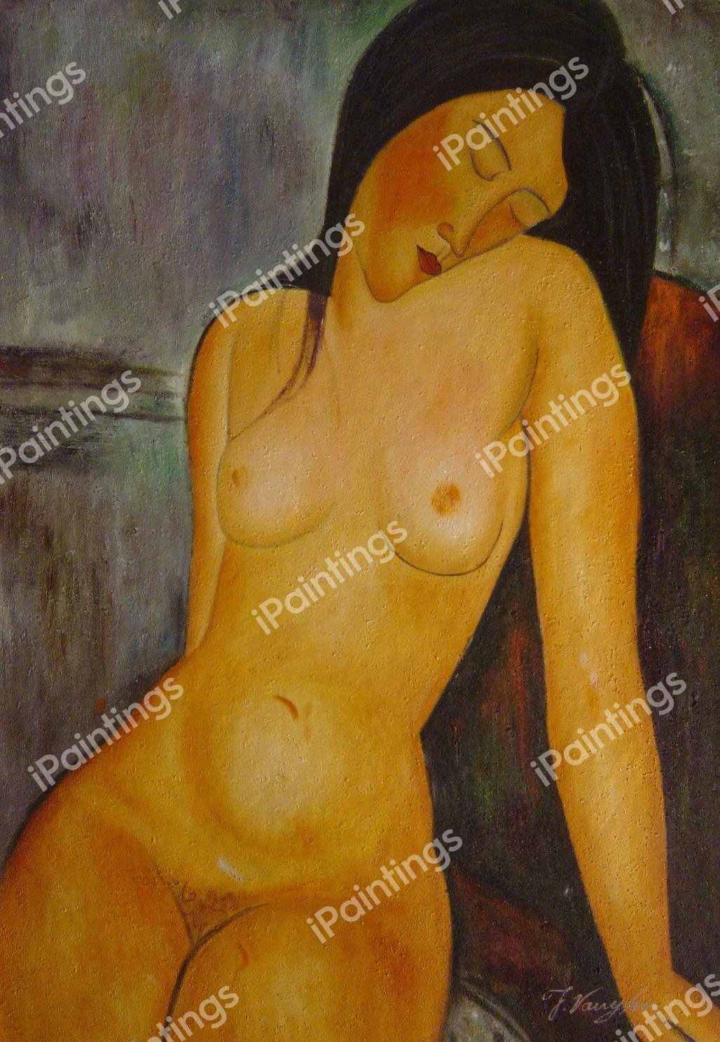 Seated Nude. The painting by Amedeo Modigliani