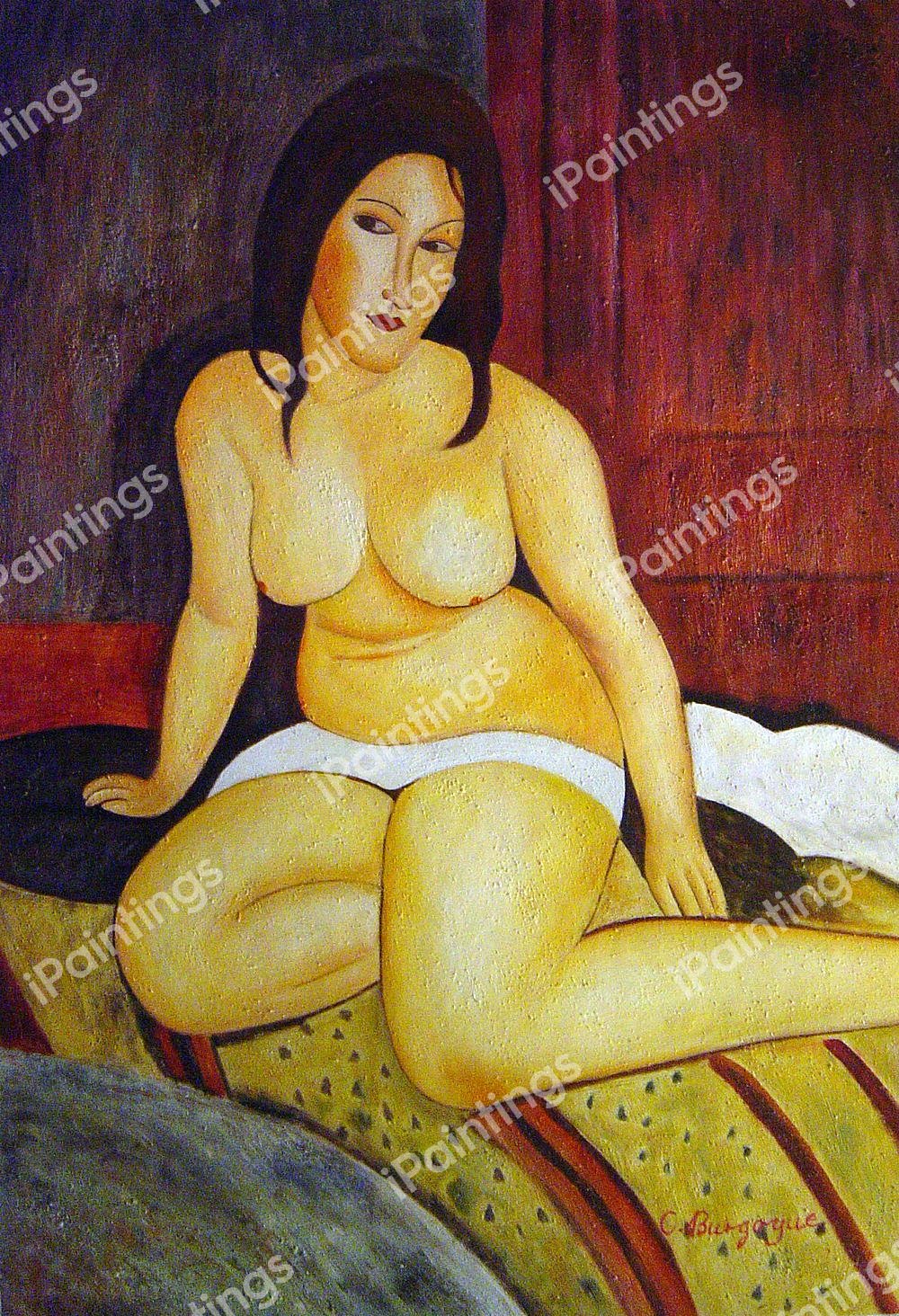 Sitting Nude. The painting by Amedeo Modigliani