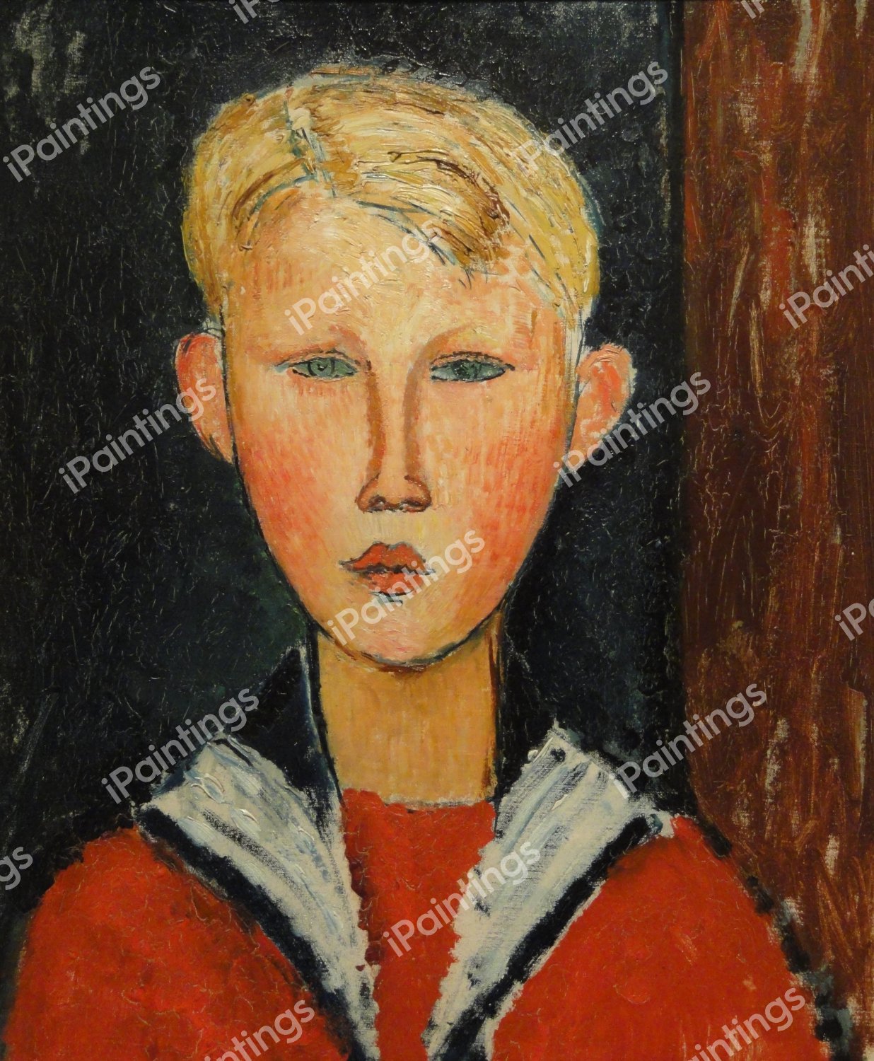 The Blue-Eyed Boy. The painting by Amedeo Modigliani