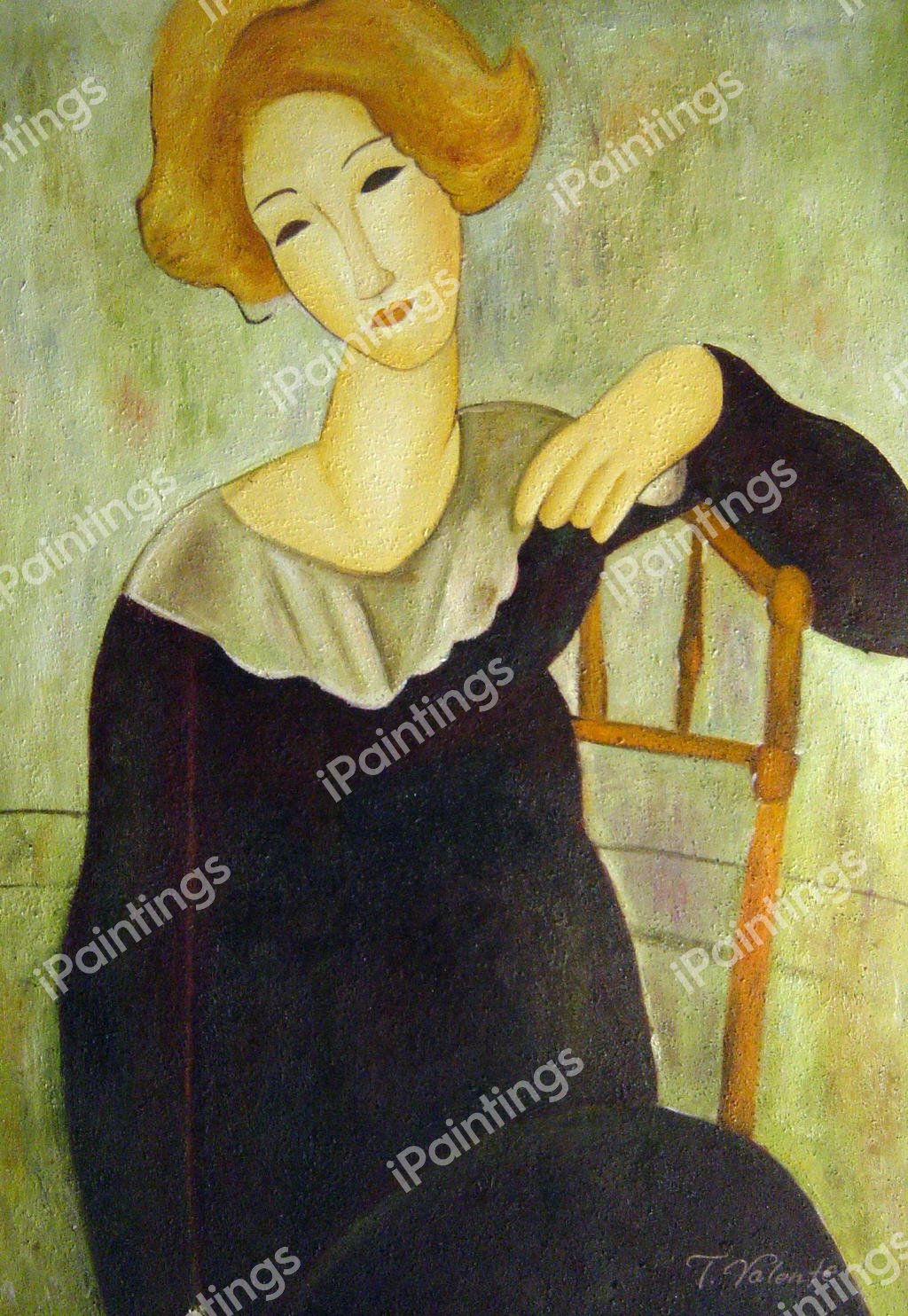 Woman With Red Hair. The painting by Amedeo Modigliani