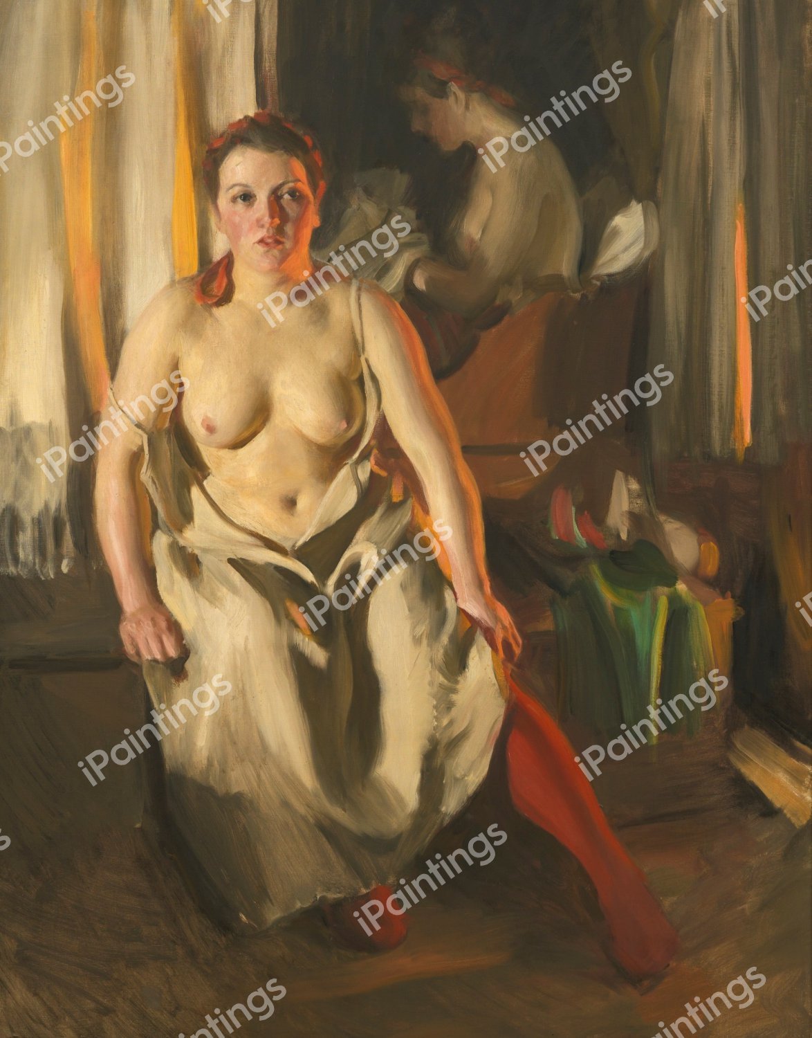 Red Stockings. The painting by Anders Zorn