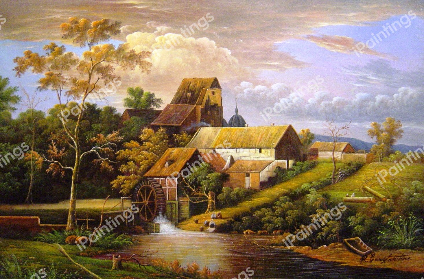 Erftmuhle. The painting by Andreas Achenbach