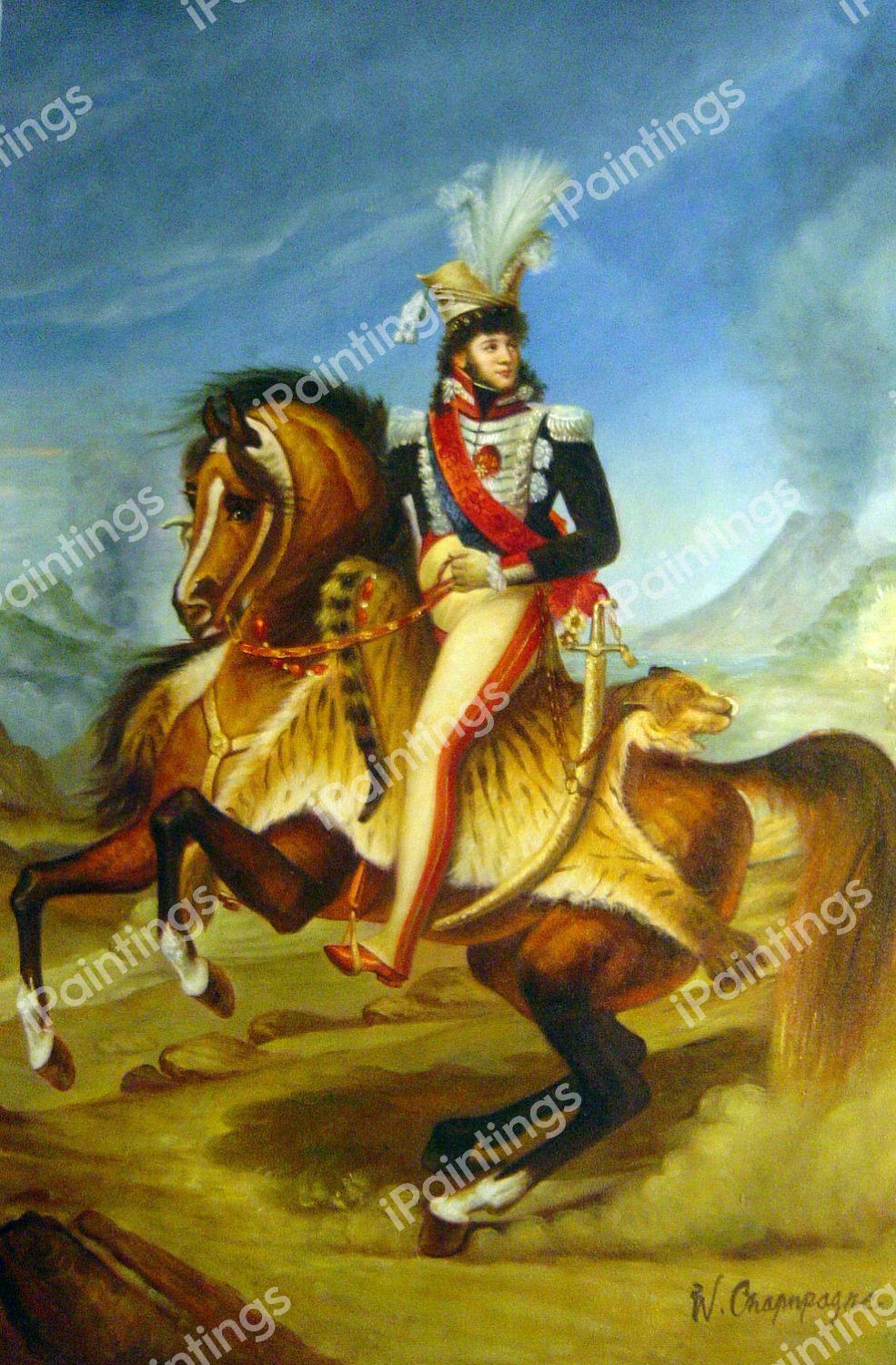 Equestrian Portrait Of Joachim Murat. The painting by Antoine-Jean Gros