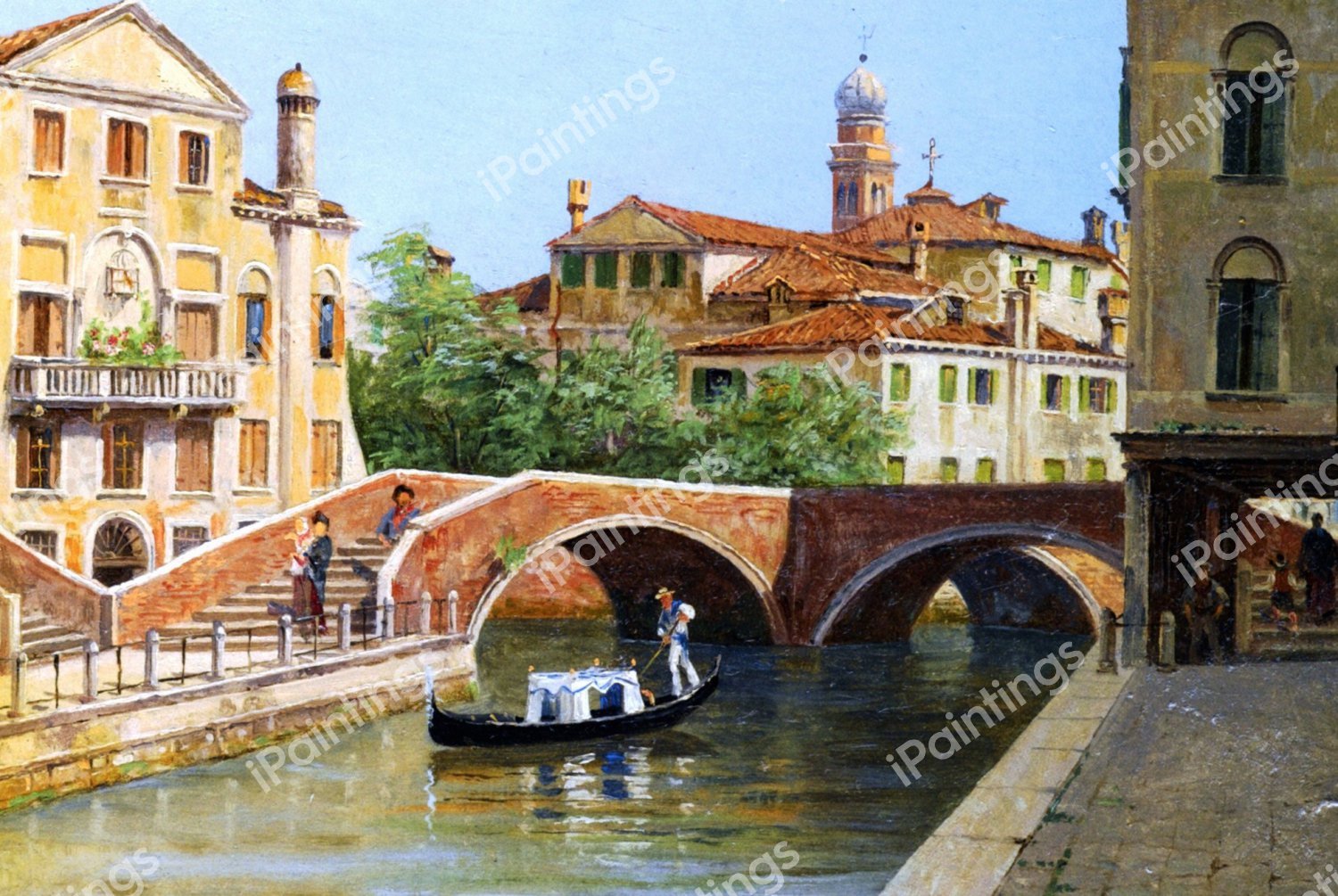 A Venetian Bridge. The painting by Antonietta Brandeis