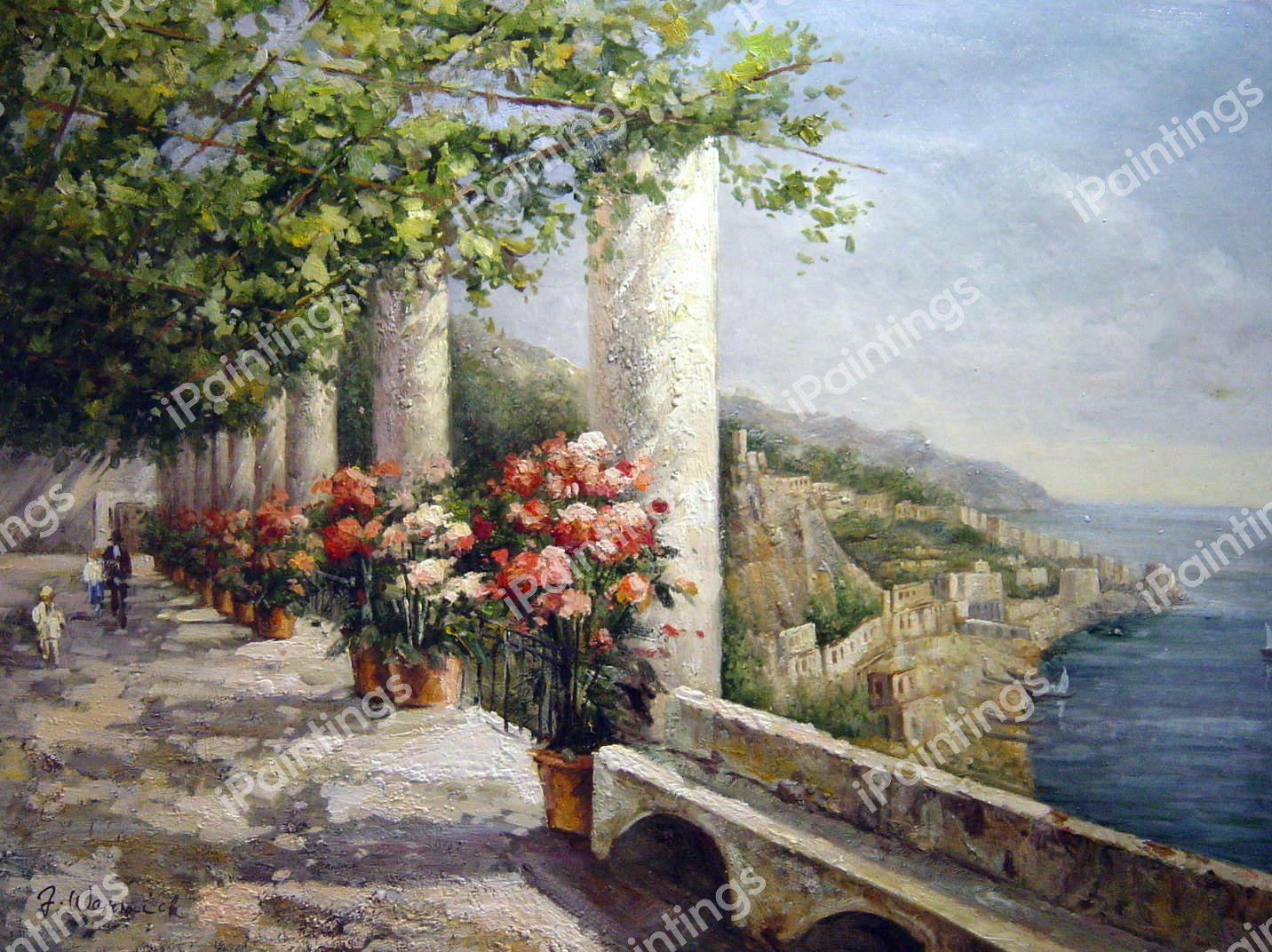 A View From The Promenade. The painting by Antonietta Brandeis