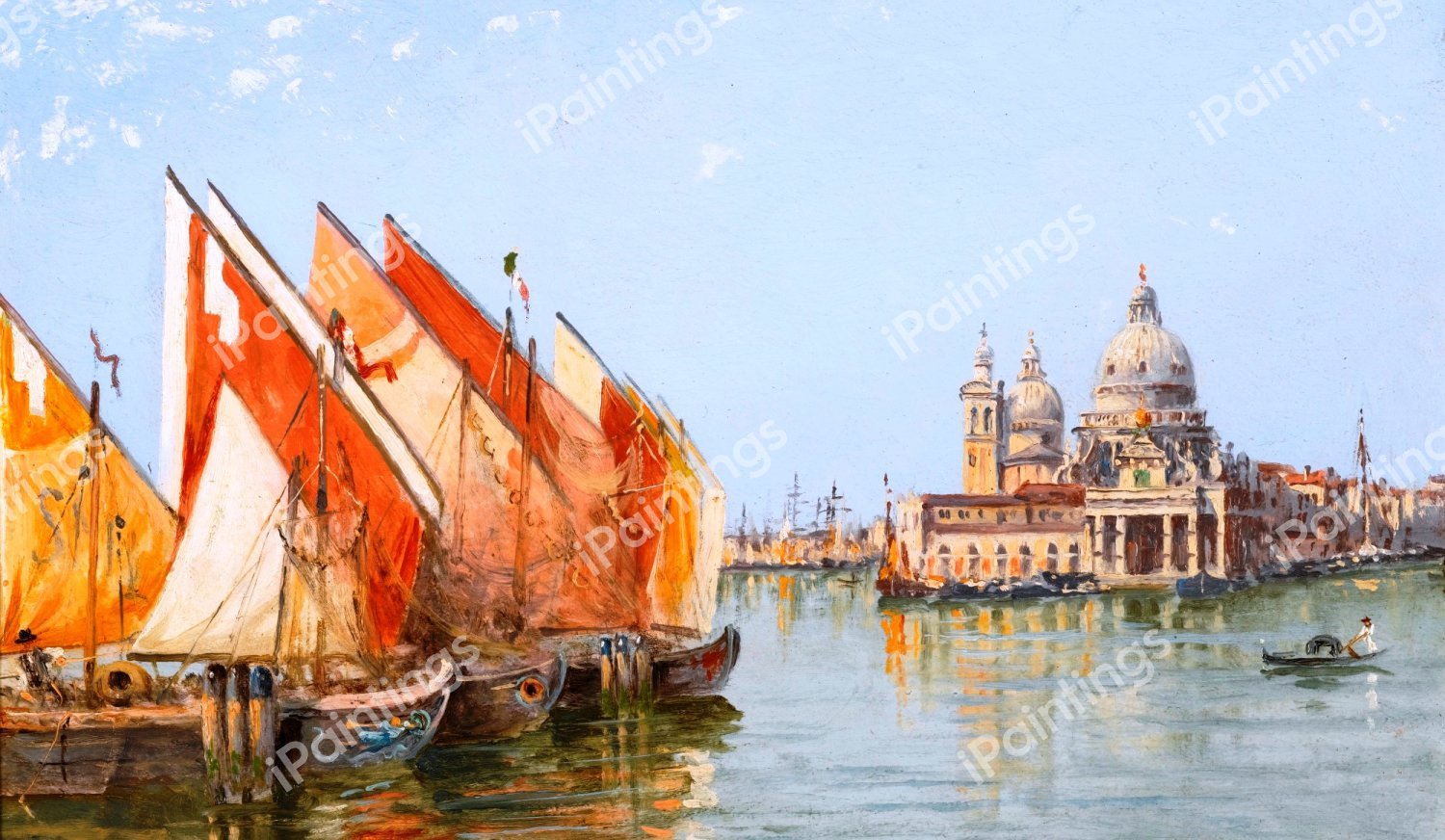 Fishing Boats, Venice. The painting by Antonietta Brandeis