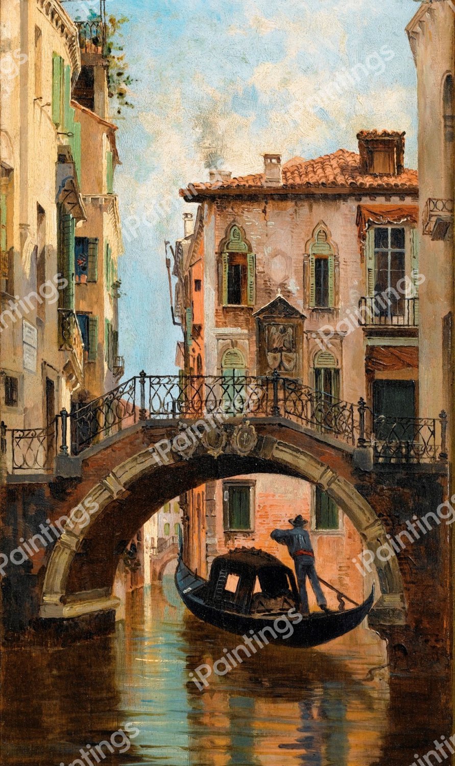 Le Pont de L'anzolo a Venise (The Anzolo Bridge in Venice). The painting by Antonietta Brandeis