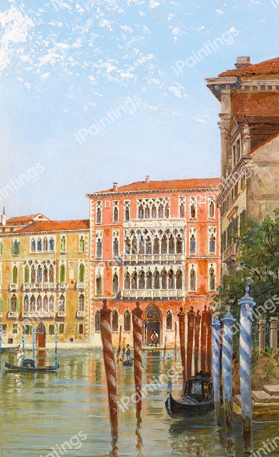 Palazzo Ca'Foscari, Venice. The painting by Antonietta Brandeis