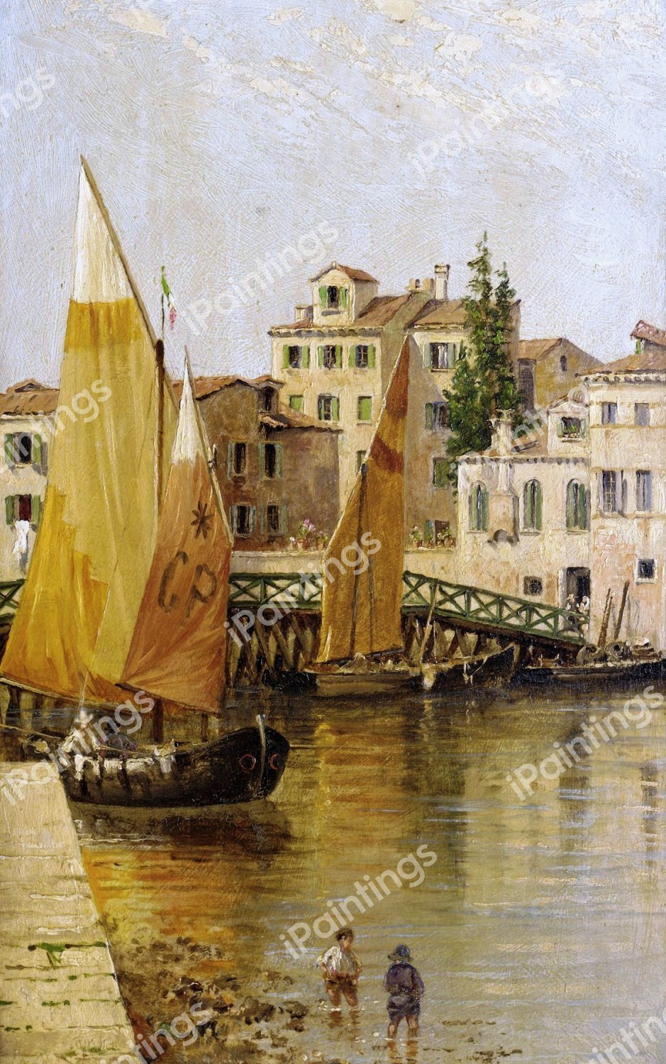 San Pietro Bridge. The painting by Antonietta Brandeis