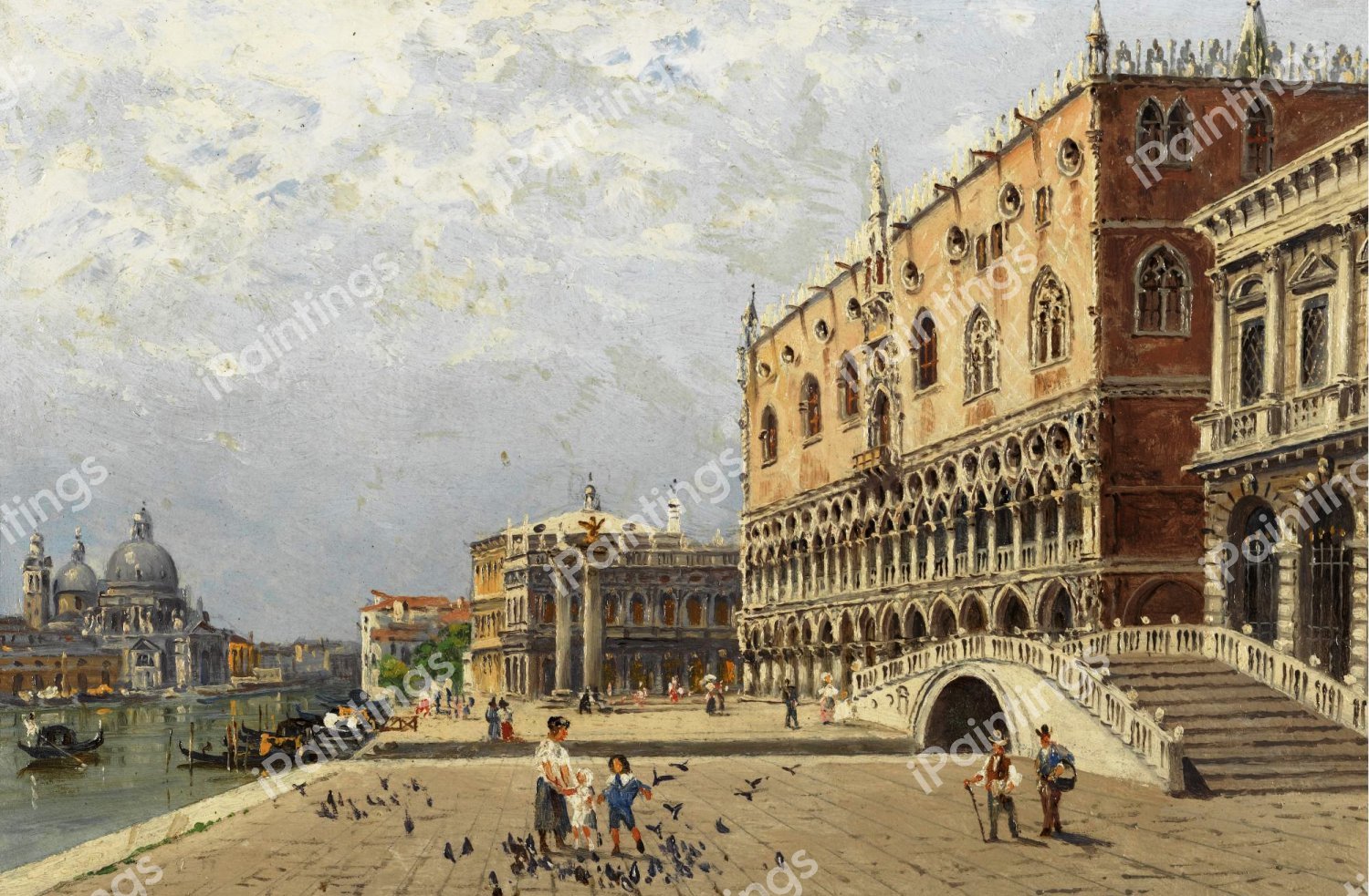 The Doge's Palace, Venice. The painting by Antonietta Brandeis