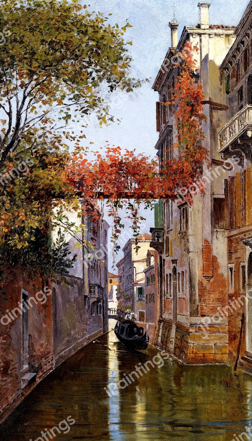 Venetian Canal. The painting by Antonietta Brandeis