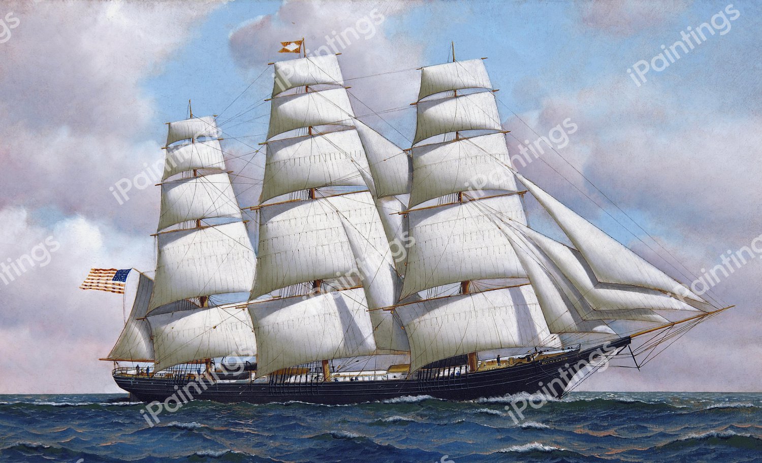 Flying Cloud. The painting by Antonio Jacobsen