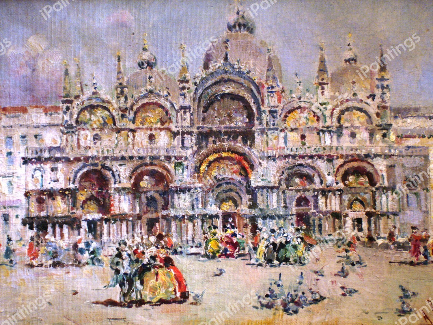 Plaza de San Marcos, Venice. The painting by Antonio Maria de Reyna Manescau