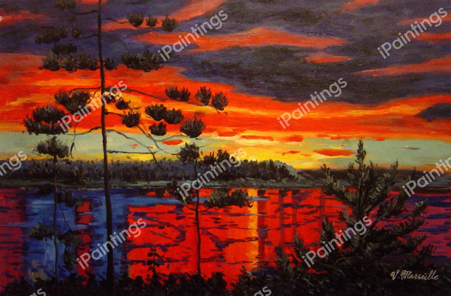 At Sunset. The painting by Arkady Alexandrovich Rylov