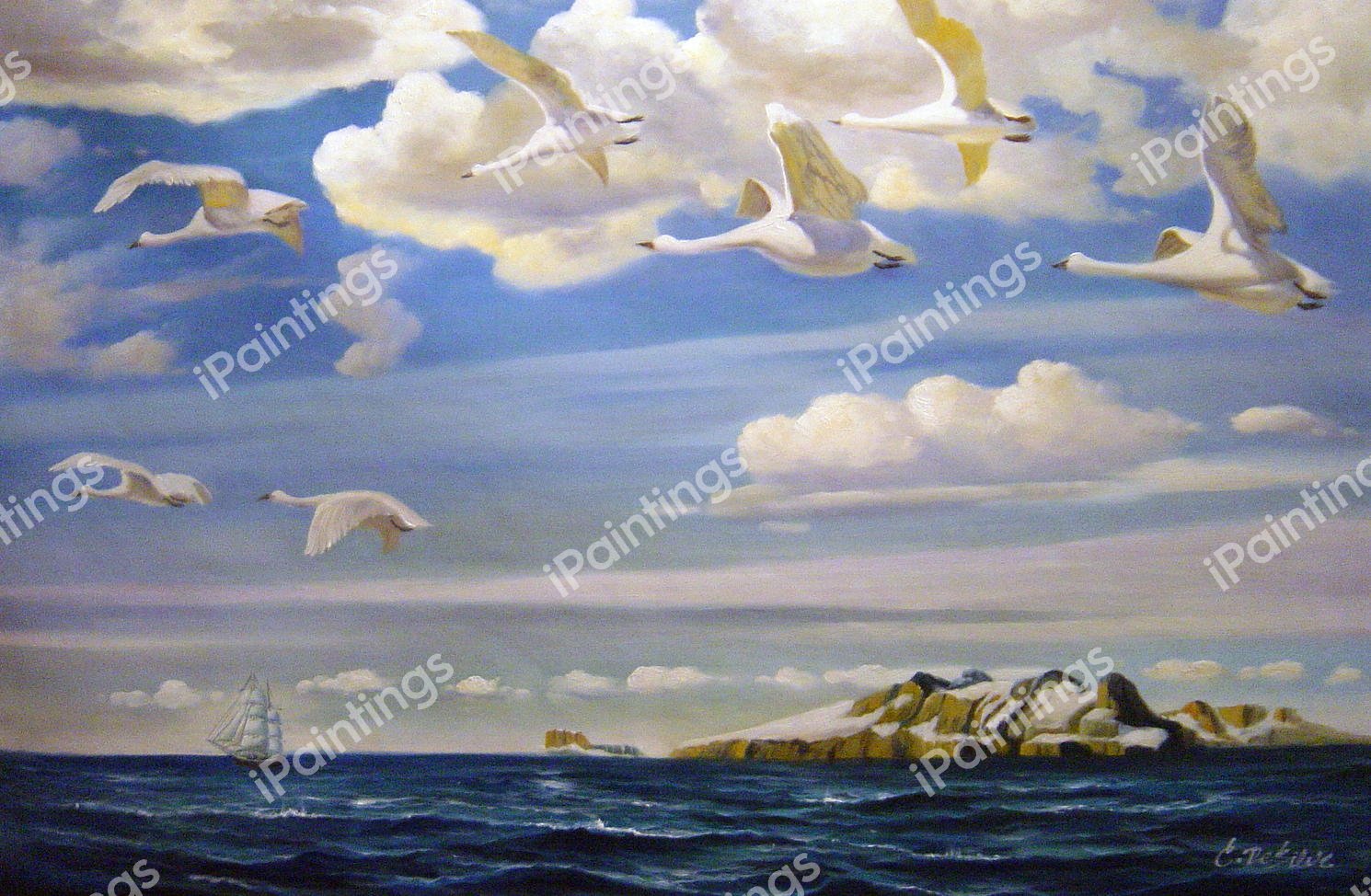 In The Blue Expanse. The painting by Arkady Alexandrovich Rylov