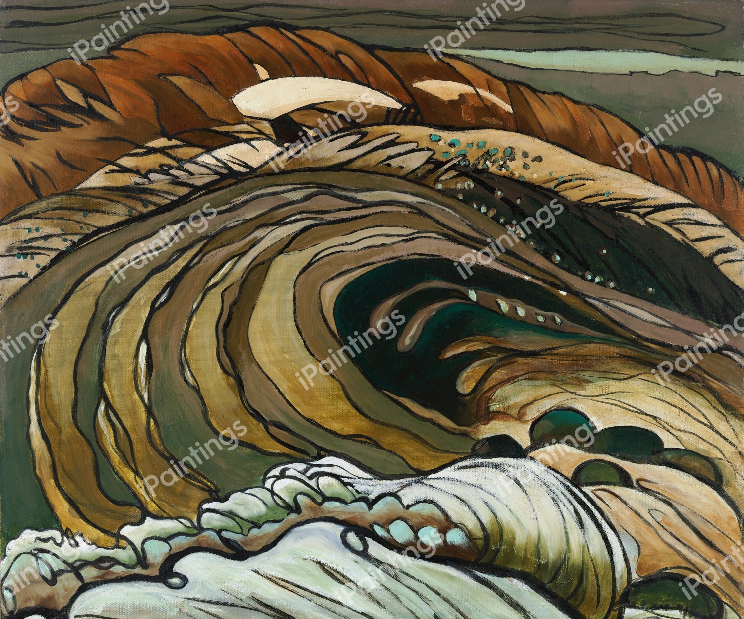 Below the Flood Gates - Huntington Harbor. The painting by Arthur Dove