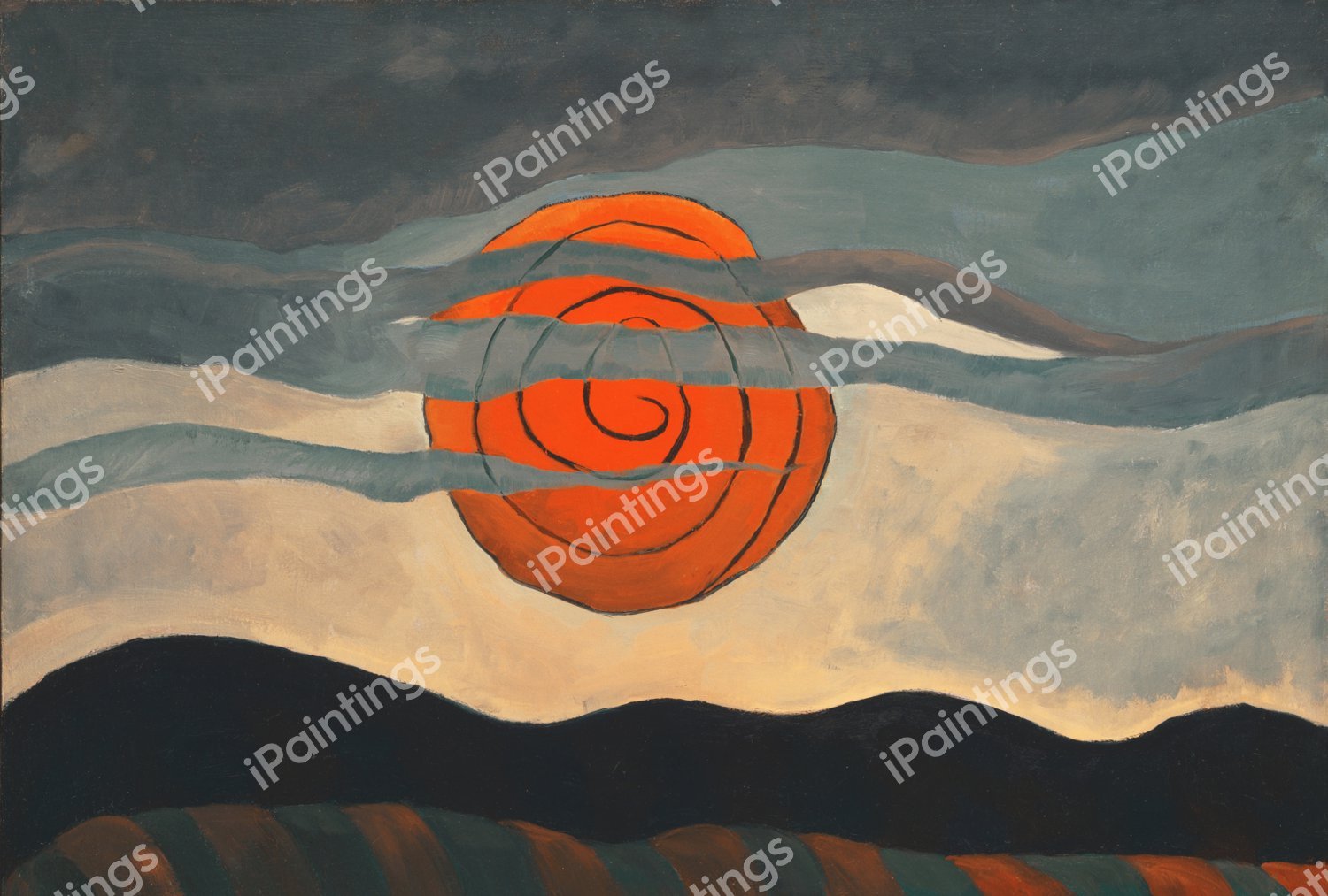 Red Sun. The painting by Arthur Dove