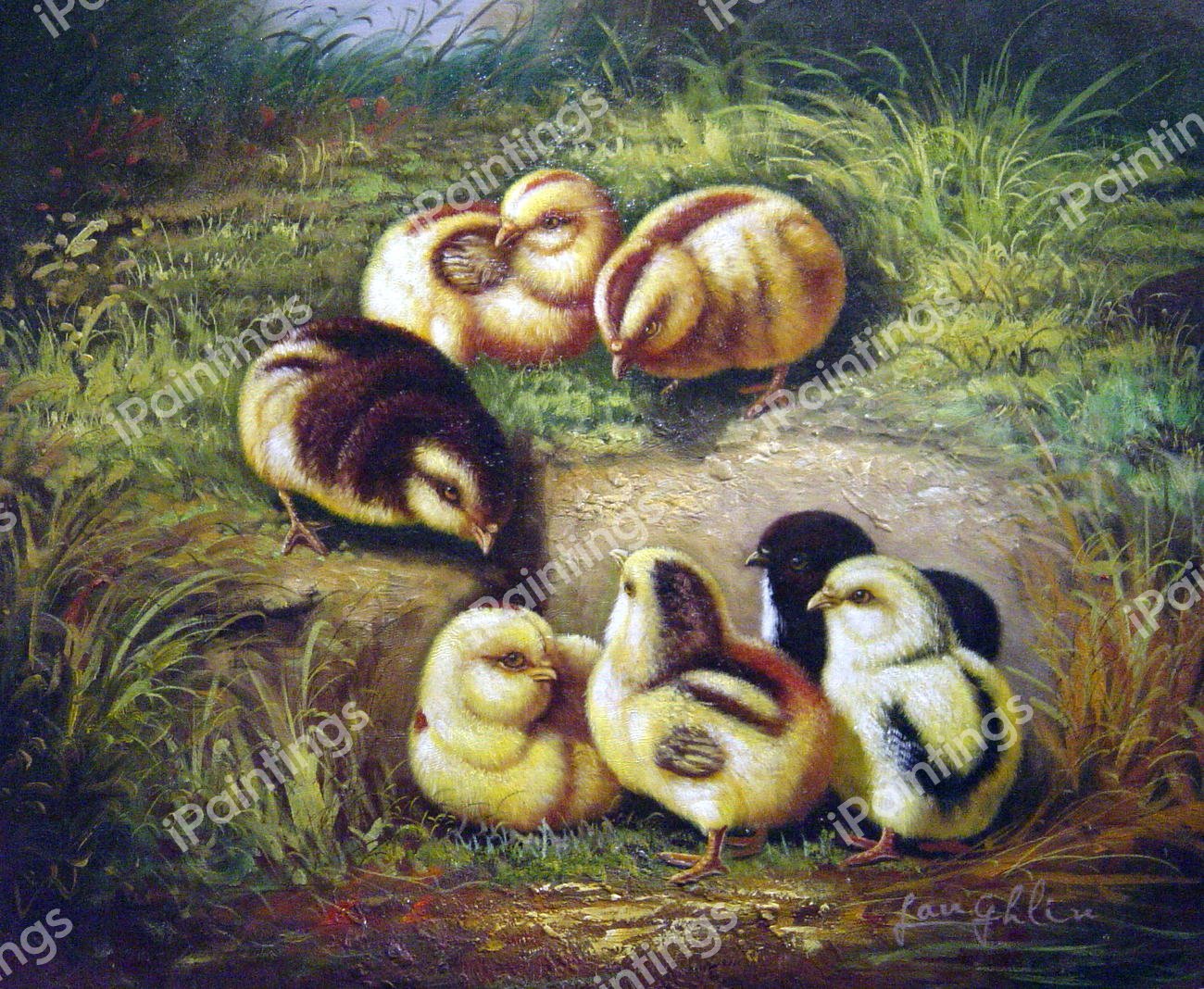 Chickens. The painting by Arthur Fitzwilliam Tait